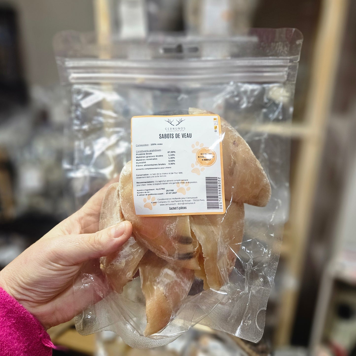 🦴 Sabot de veau naturel pour chien – Friandise 100 % animale - par 5