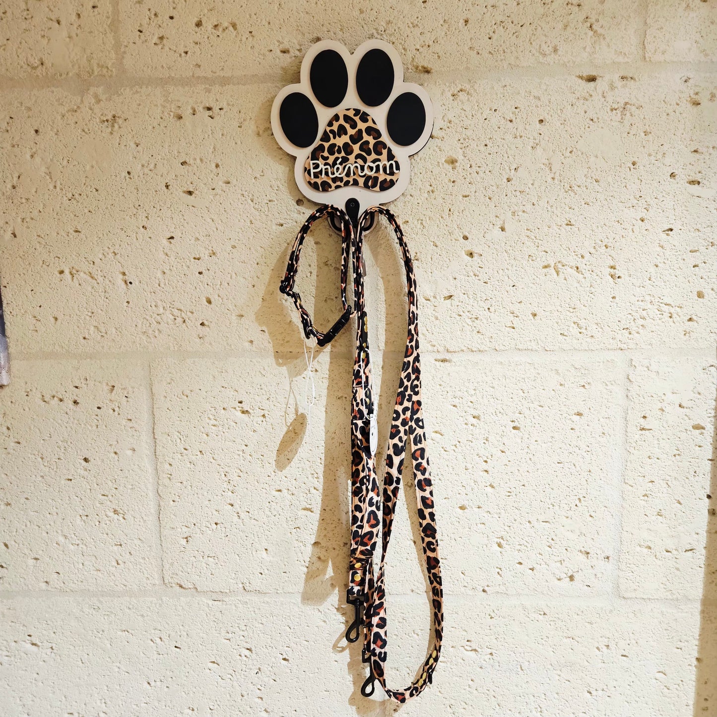 Porte-laisse personnalisable en bois - Empreinte