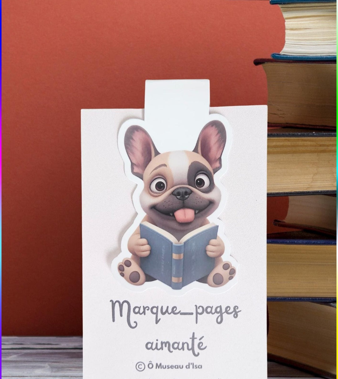 Marque-pages aimanté bouledogue français