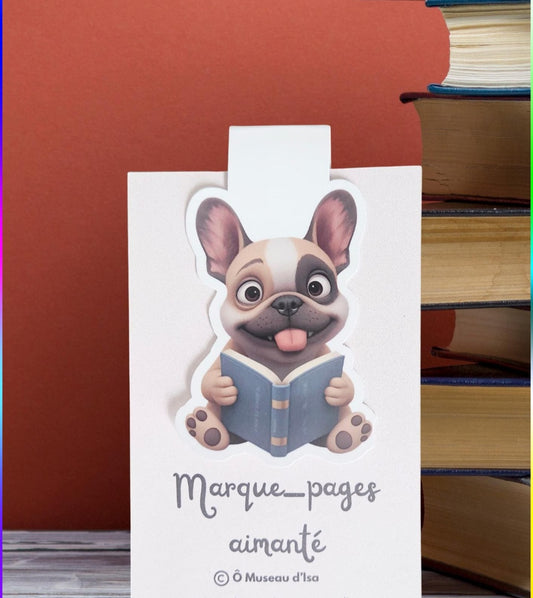 Marque-pages aimanté bouledogue français