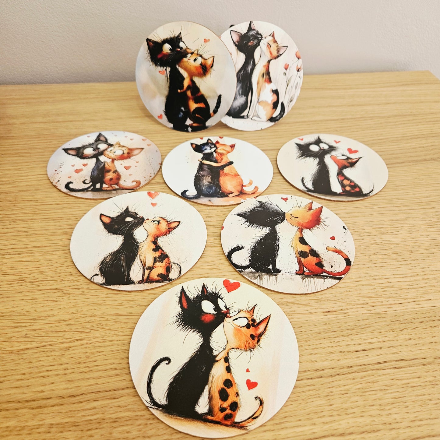 Ensemble de sous-verres animaux avec support métal noir