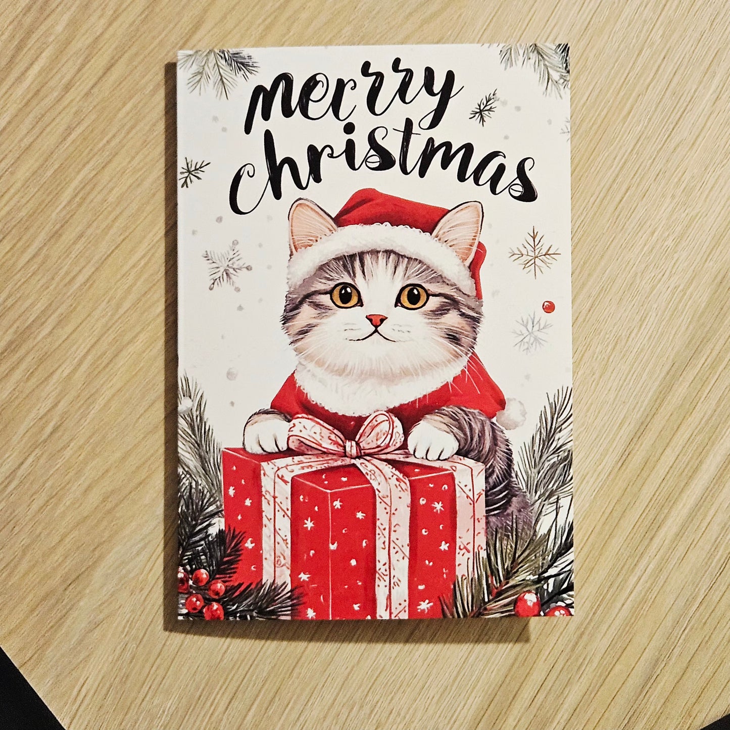 🎄 Carte de vœux de Noël – Chat mignon 🎁