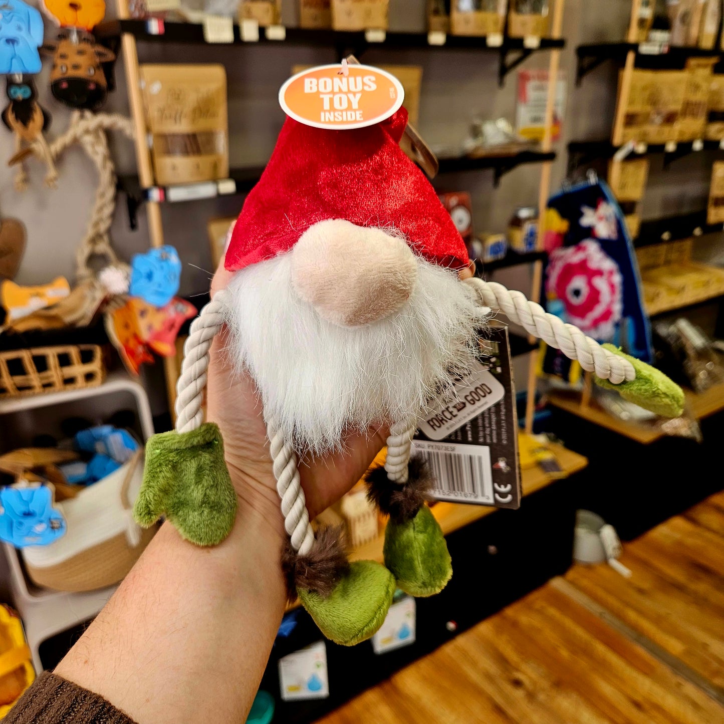 Peluche de Noël Gnome - jouet pour chien