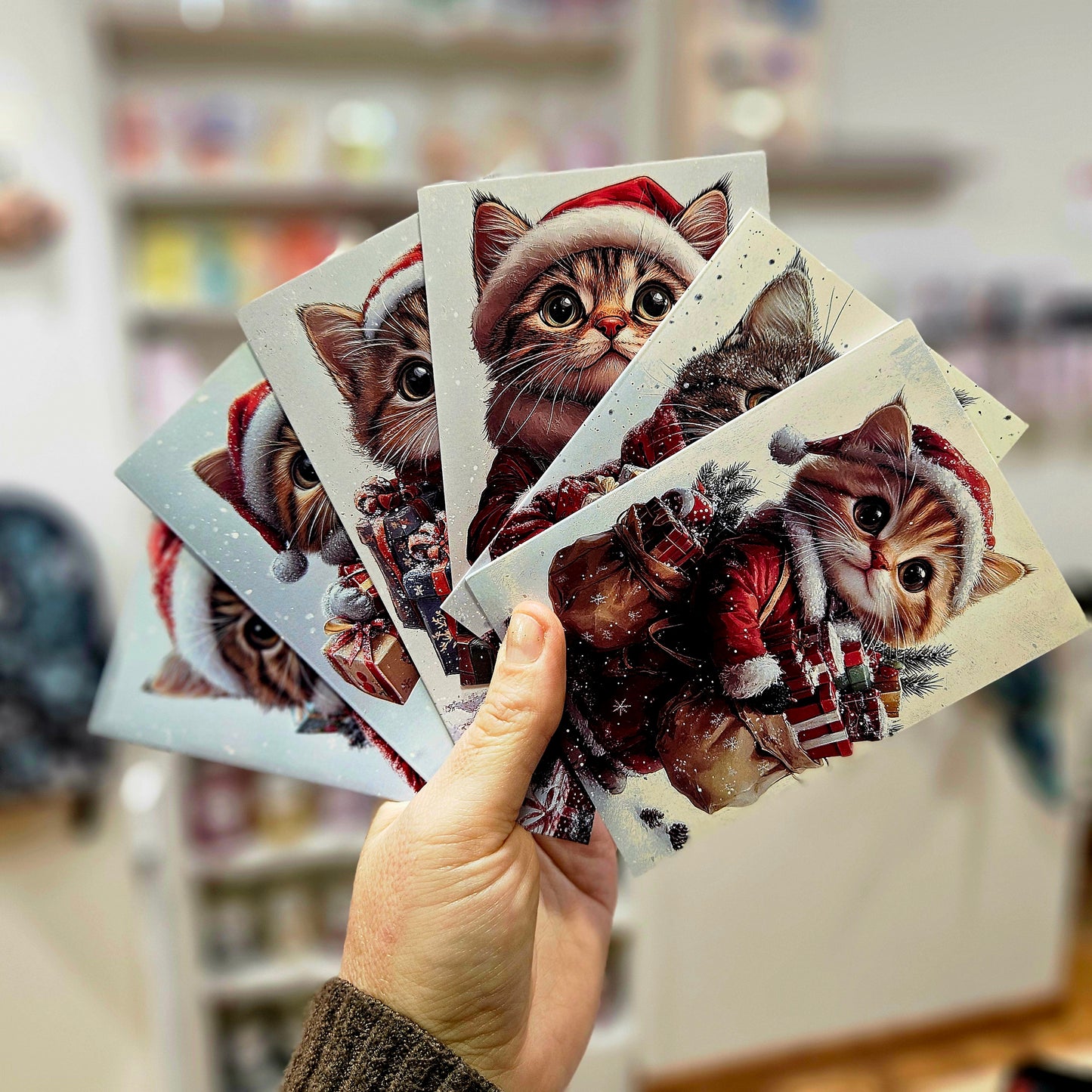 🎄 Carte de vœux de Noël – Chat mignon 🎁