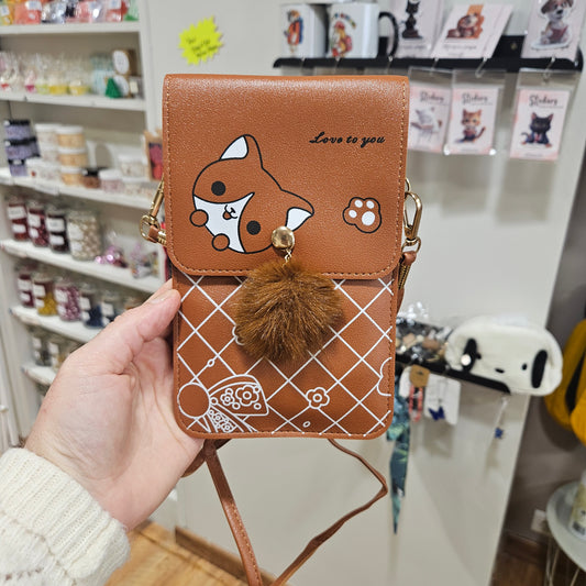 Sac Bandoulière Chien Cartoon – Rouge ou Marron