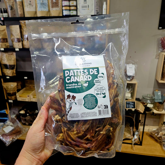 Pattes de canard - mastication gourmande pour chien - 500g